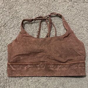 Lulu Brown Tie-Dye Style Strappy Sports Bra